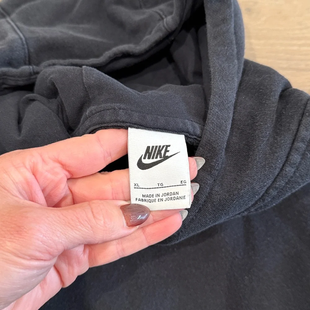 NIKE Black Sportswear Club Fleece Cotton Terry Pullover Hoodie Sweatshirt‎ Sz XL